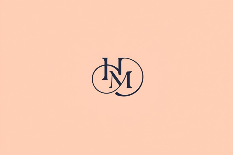 Monogram in Coral Terrace